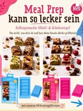 Selbstgemachte Riegel als Meal Prep - Nüsse, Schokolade oder Cranberries