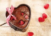 Raspberry and chocolate heart