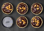 Peanut-caramel chocolate tartlets