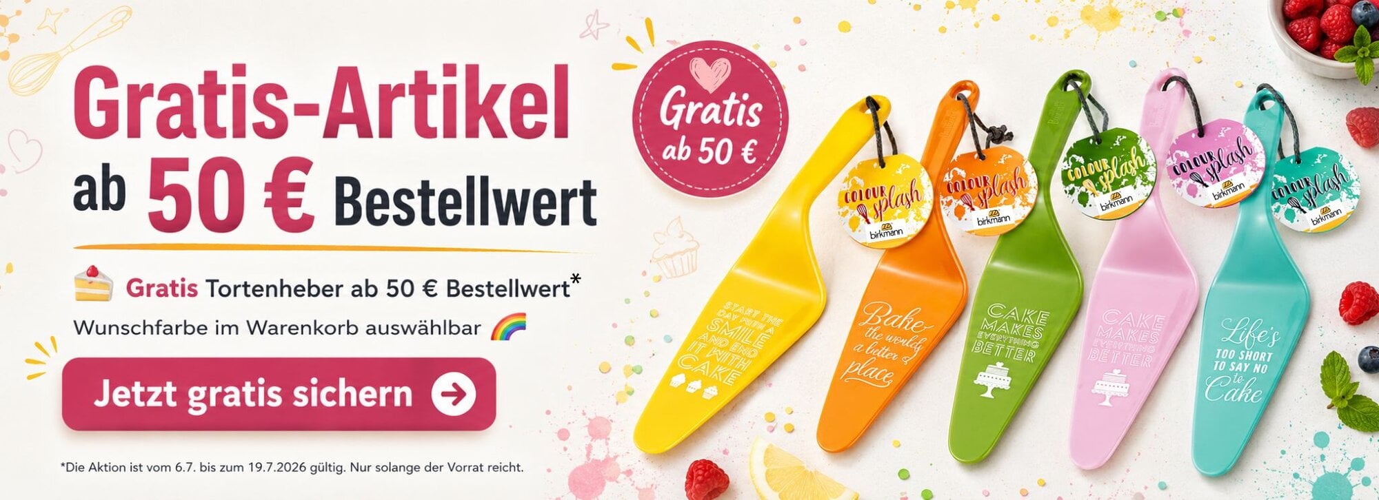 Gratis Tortenheber ab 50€ Bestellwert