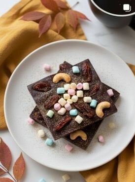 Schokolade mit Marshmallows und Nüssen