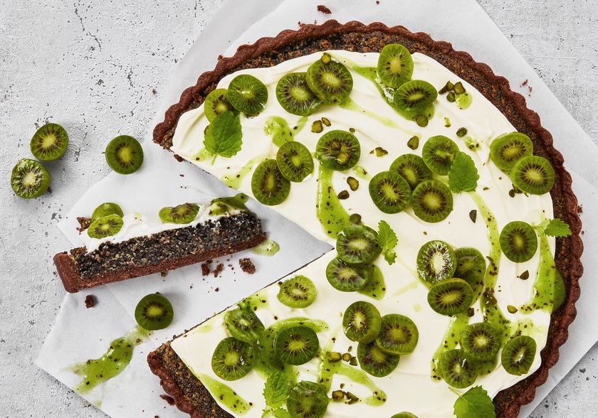 Mohntarte mit Kiwis
