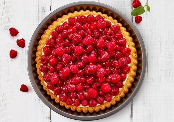 Rezept für Himbeer-Obstkuchen