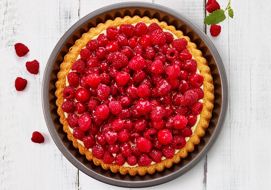 Rezept für Himbeer-Obstkuchen