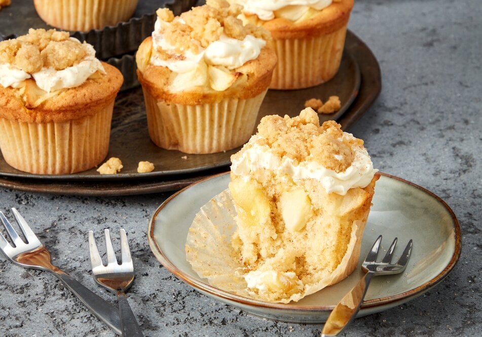 Rezept für Apfel-Streusel-Cupcakes