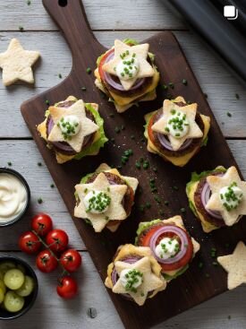 Kleine Partybrote in Sternform