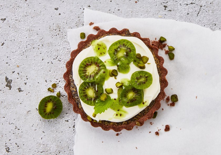 Mini-Mohntartes mit Kiwis