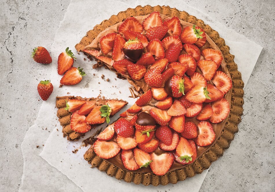 Rezept für Schokoboden mit Erdbeeren