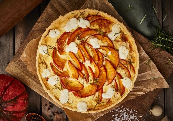 Kürbis-Ziegenkäse-Quiche: Rezept von Birkmann