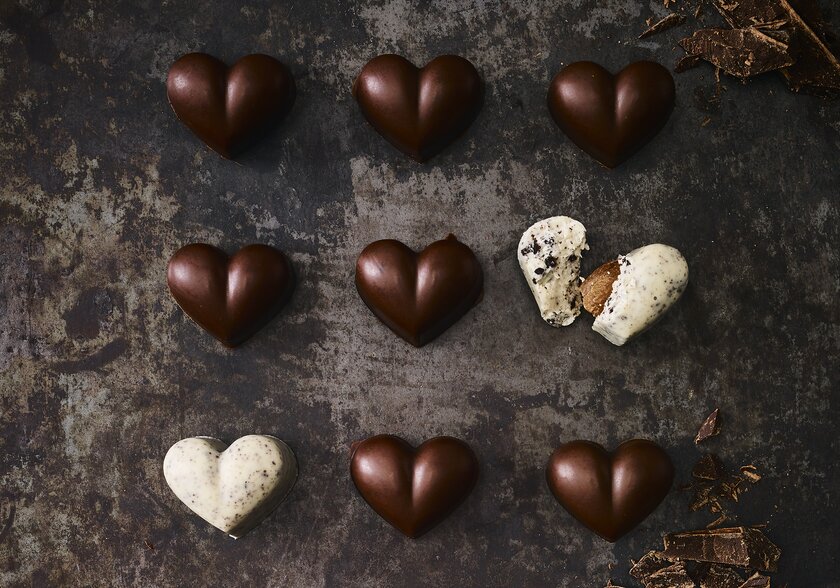 Heart-shaped chocolates