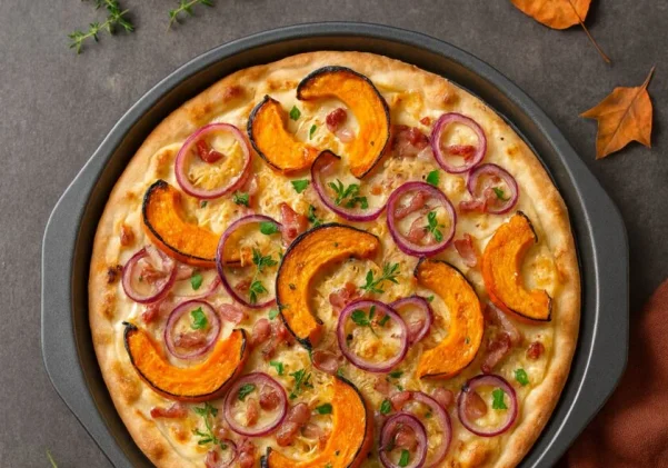 Flammkuchen mit Kürbis: Rezept von Birkmann