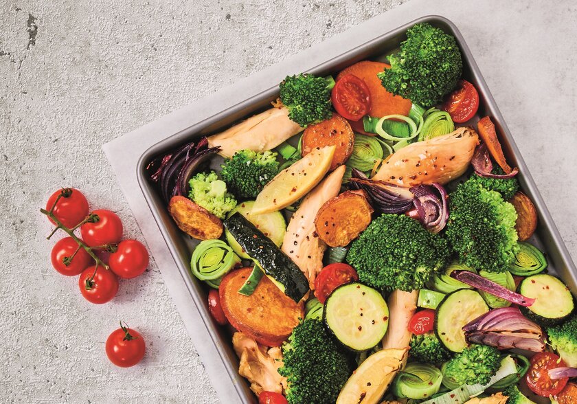 Colourful Roast Vegetables with Chicken Breast