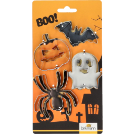 Halloween Ausstechformen Set – 9-teilig, Edelstahl – Geist, Fledermaus, Kürbis, Hexenhut, Totenkopf & Mehr